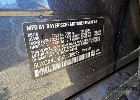 2019 BMW X7 xDrive50I z USA, uszkodzony, nr VIN 5UXCX4C58KLS38623